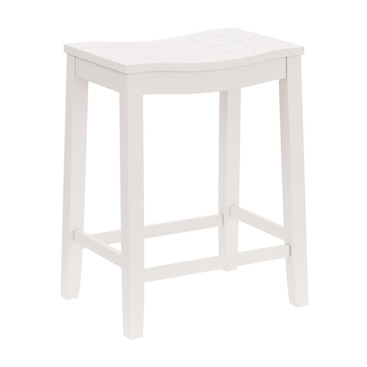 Hillsdale Furniture Fiddler Wood Backless Counter Height Stool, White