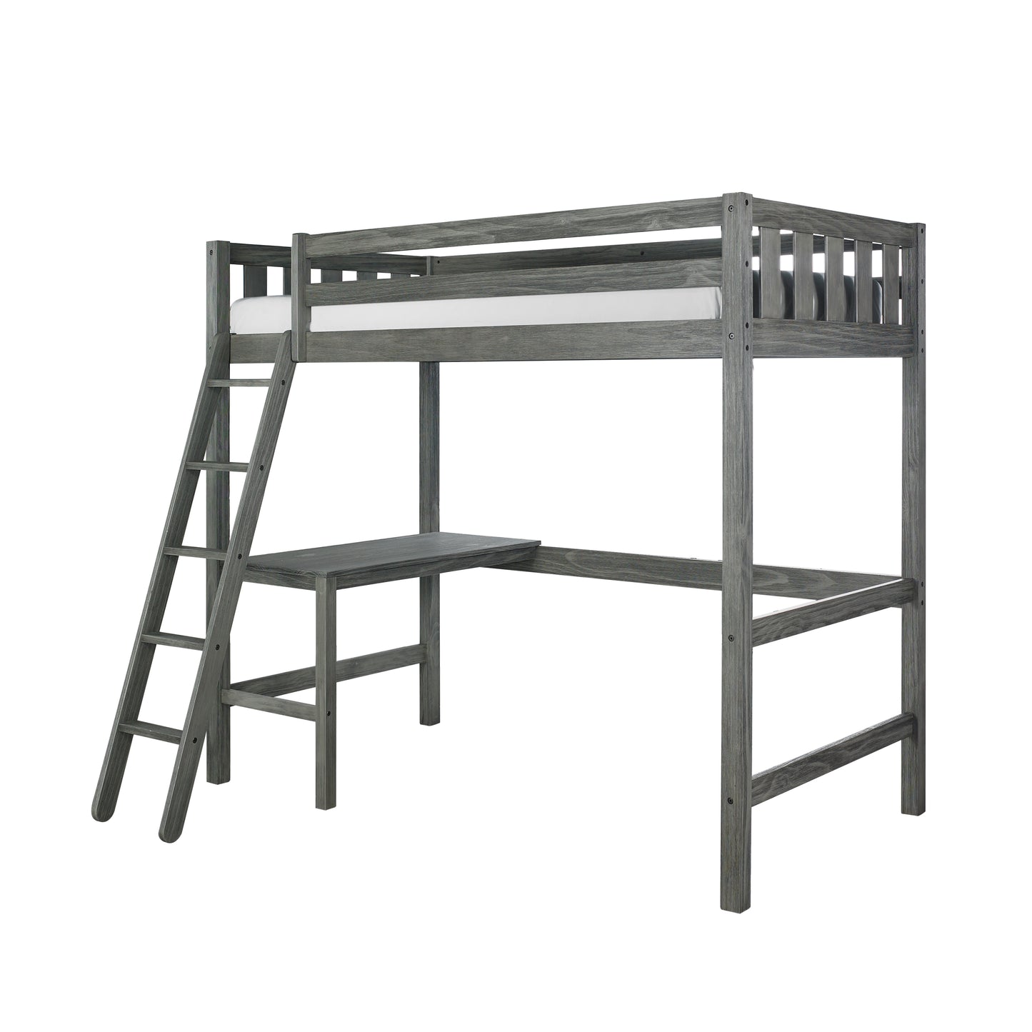 Hillsdale Kids and Teen Crosswinds Twin Wood Loft Bed, Wire Brush Gray