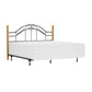 Hillsdale Furniture Winsloh King Metal Headboard with Frame and Oak Wood Posts, Black