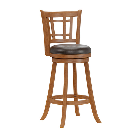 Hillsdale Furniture Fairfox Wood Bar Height Swivel Stool, Oak