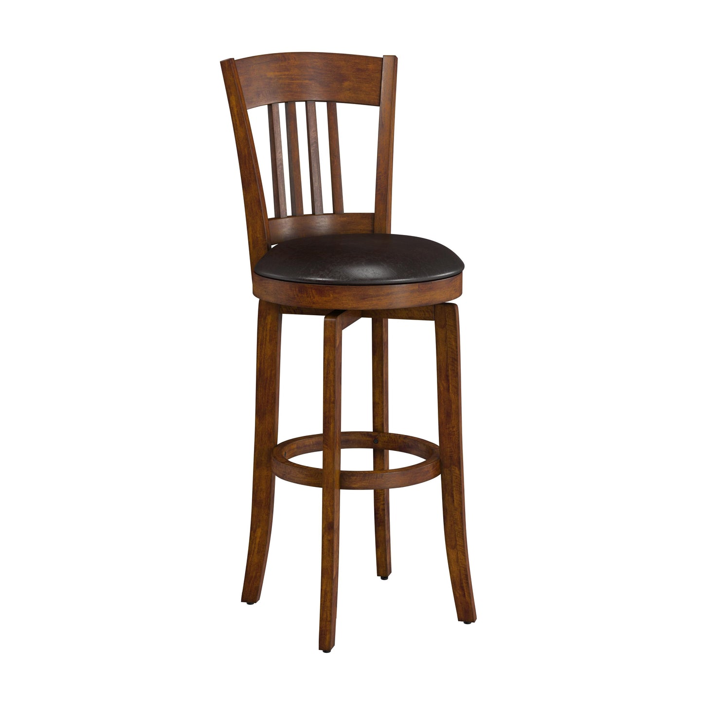 Hillsdale Furniture Canton Wood Bar Height Swivel Stool, Brown