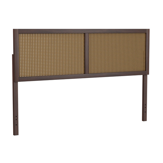 Hillsdale Furniture Serena Wood and Cane Panel King Headboard, Chocolate