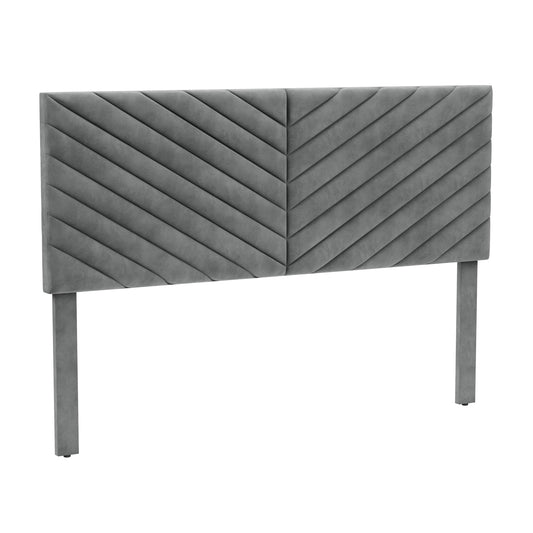 Hillsdale Furniture Crestwood Upholstered Chevron Pleated Queen Headboard, Platinum