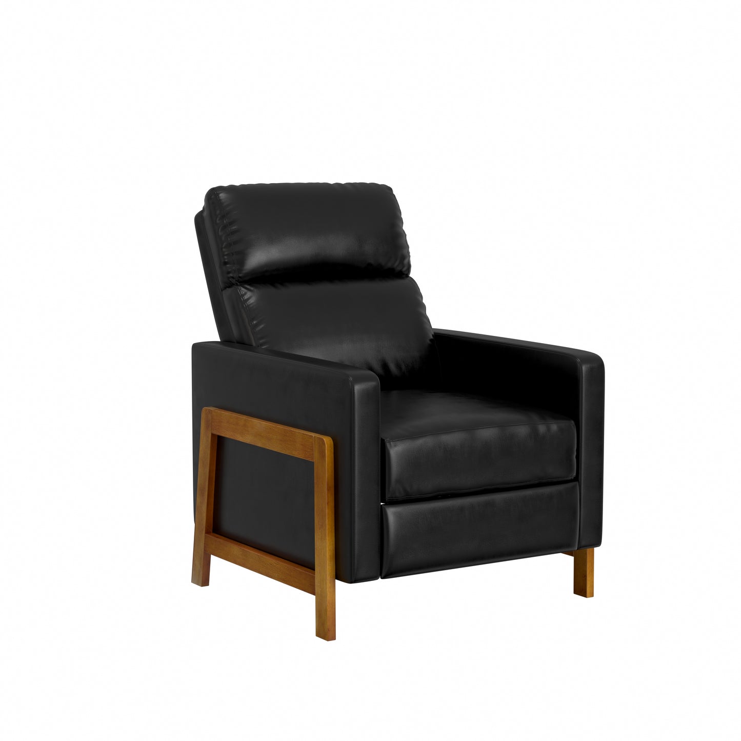 Hillsdale Furniture Garnett Modern Faux Leather Recliner, Black