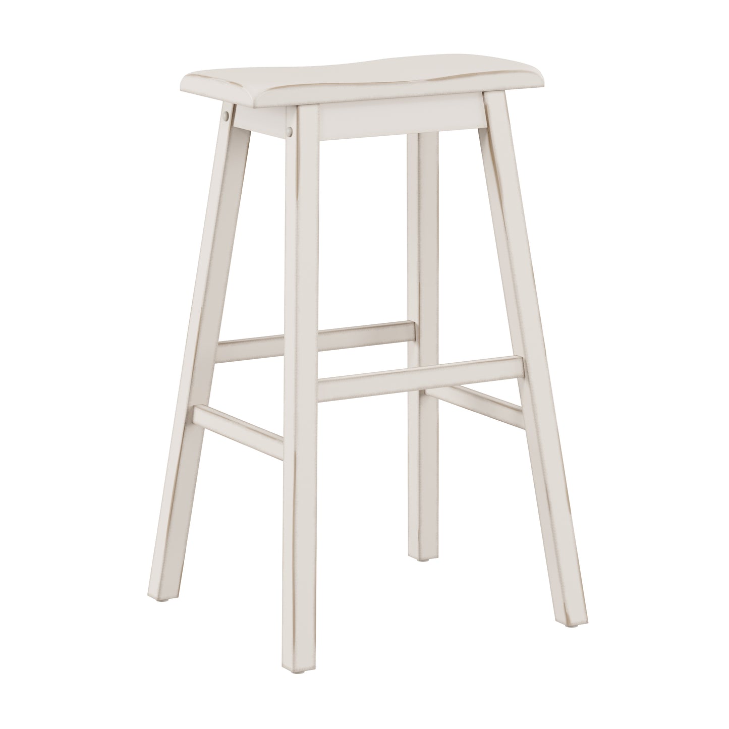 Hillsdale Furniture Moreno Wood Backless Bar Height Stool, Sea White