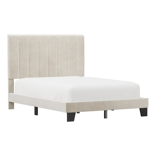 Hillsdale Furniture Crestone Upholstered Adjustable Height Full Platform Bed, Cream