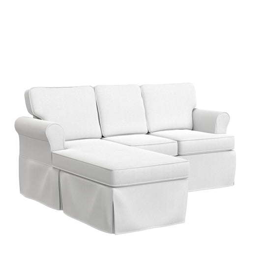 Hillsdale Furniture Faywood Upholstered Reversible Chaise Sectional, Snow White