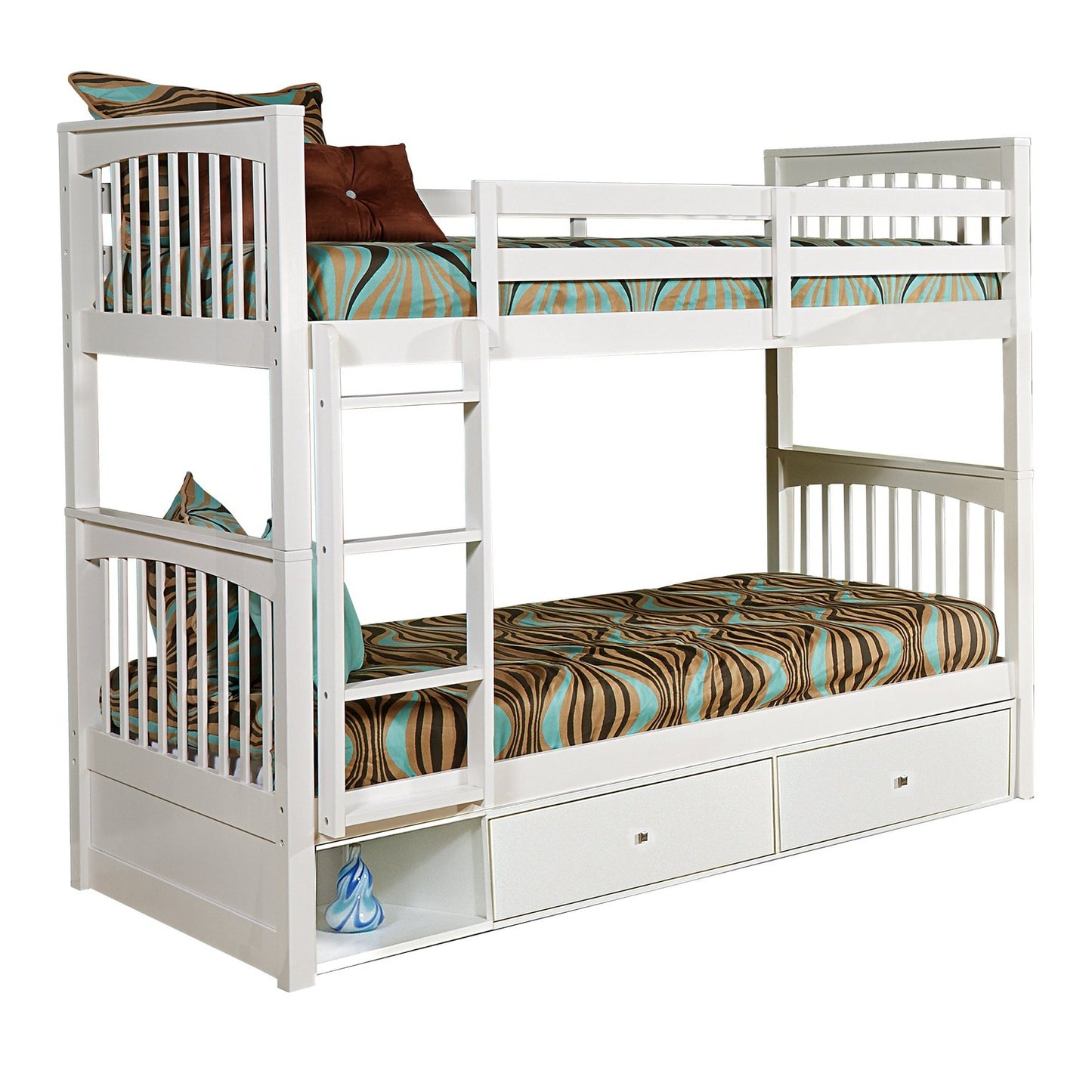 Hillsdale Kids and Teen Pulse Wood Twin Over Twin Bunk Bed with Storage, White