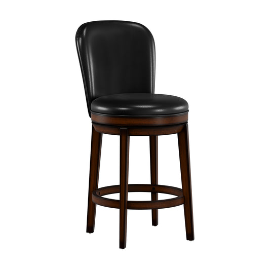 Hillsdale Furniture Victoria Wood Counter Height Swivel Stool, Dark Chestnut