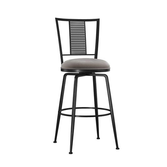 Hillsdale Furniture Queensridge Metal Swivel Bar Height Stool, Black with Silver