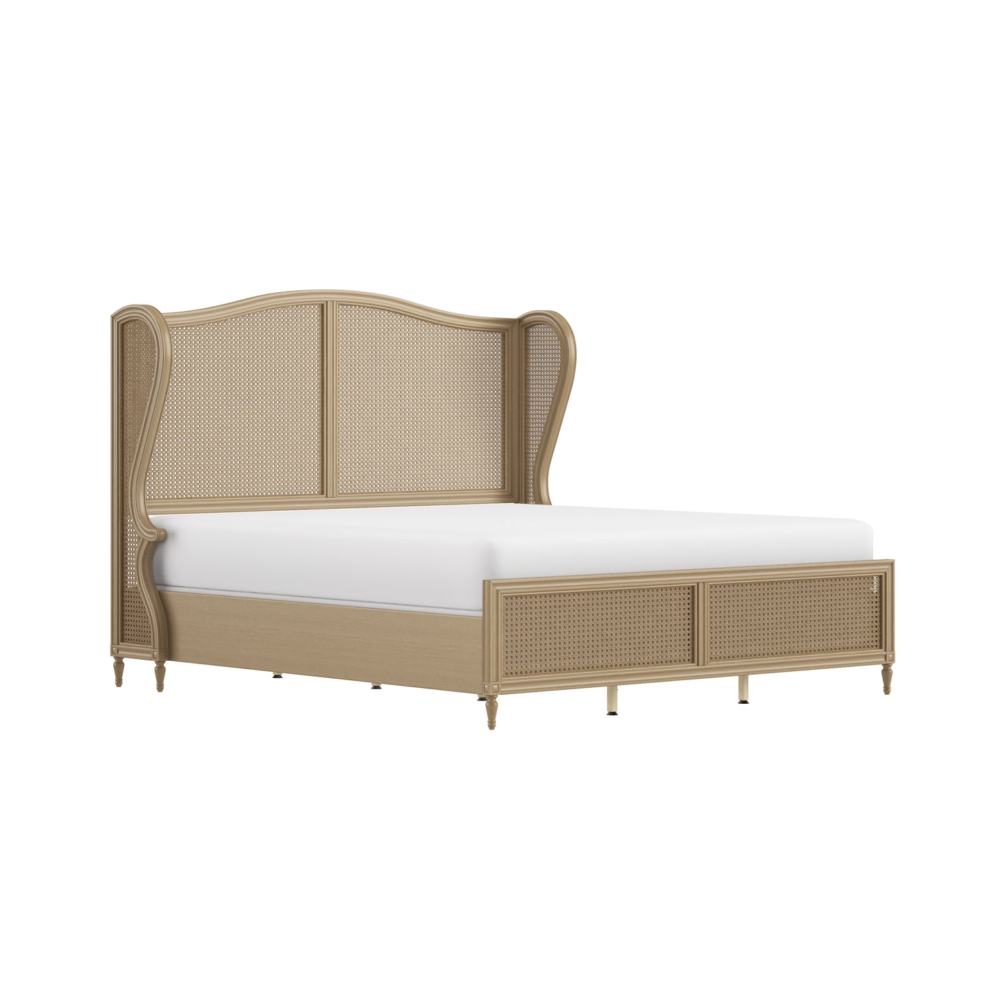 Hillsdale Furniture Sausalito King Wood Cane Bed, Medium Taupe