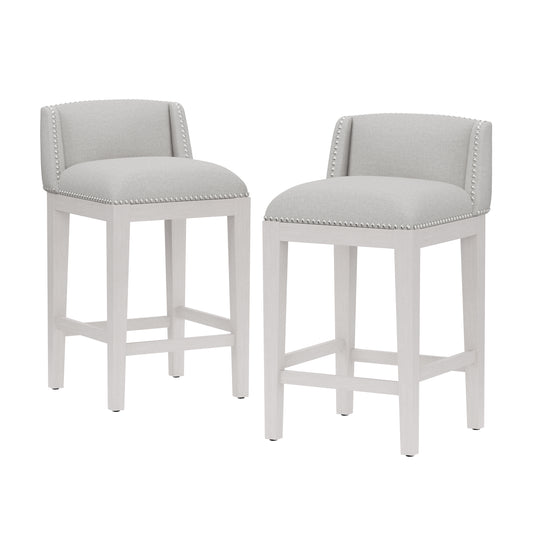 Hillsdale Furniture Bronn Wood Counter Height Stool, Set of 2, White Wire Brush