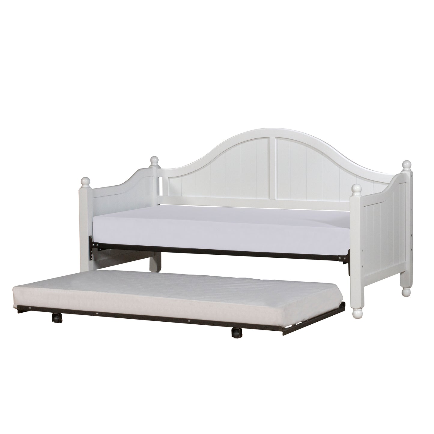 Hillsdale Furniture Augusta Wood Twin Daybed with Roll Out Trundle, White