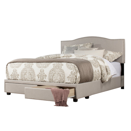 Hillsdale Furniture Kiley King Upholstered Adjustable Storage Bed, Fog