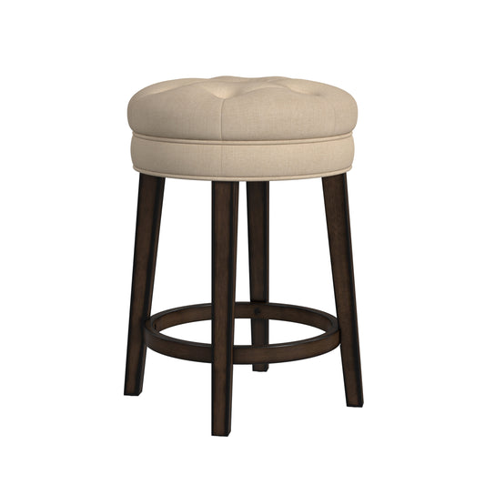 Hillsdale Furniture Krauss Wood Backless Counter Height Swivel Stool, Linen Stone