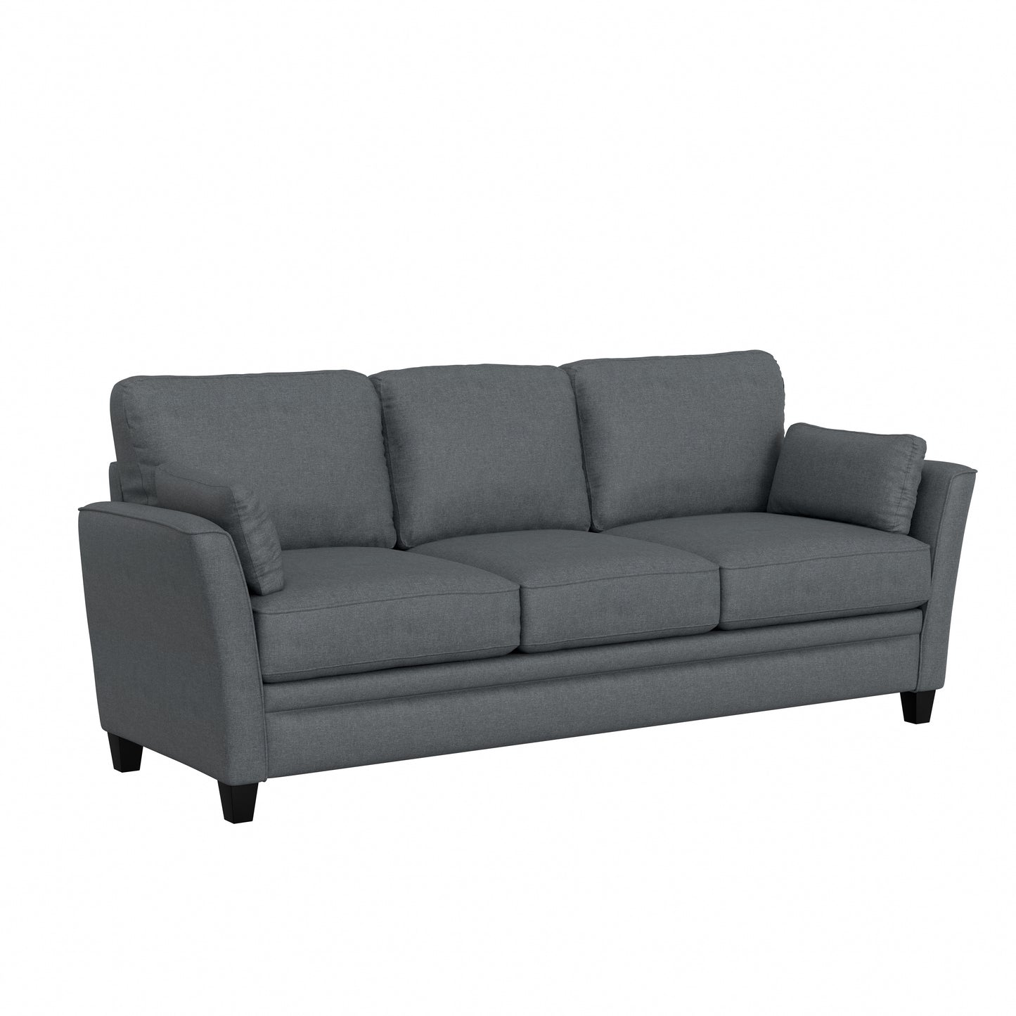 Living Essentials by Hillsdale Grant River Upholstered Sofa with 2 Pillows, Gray