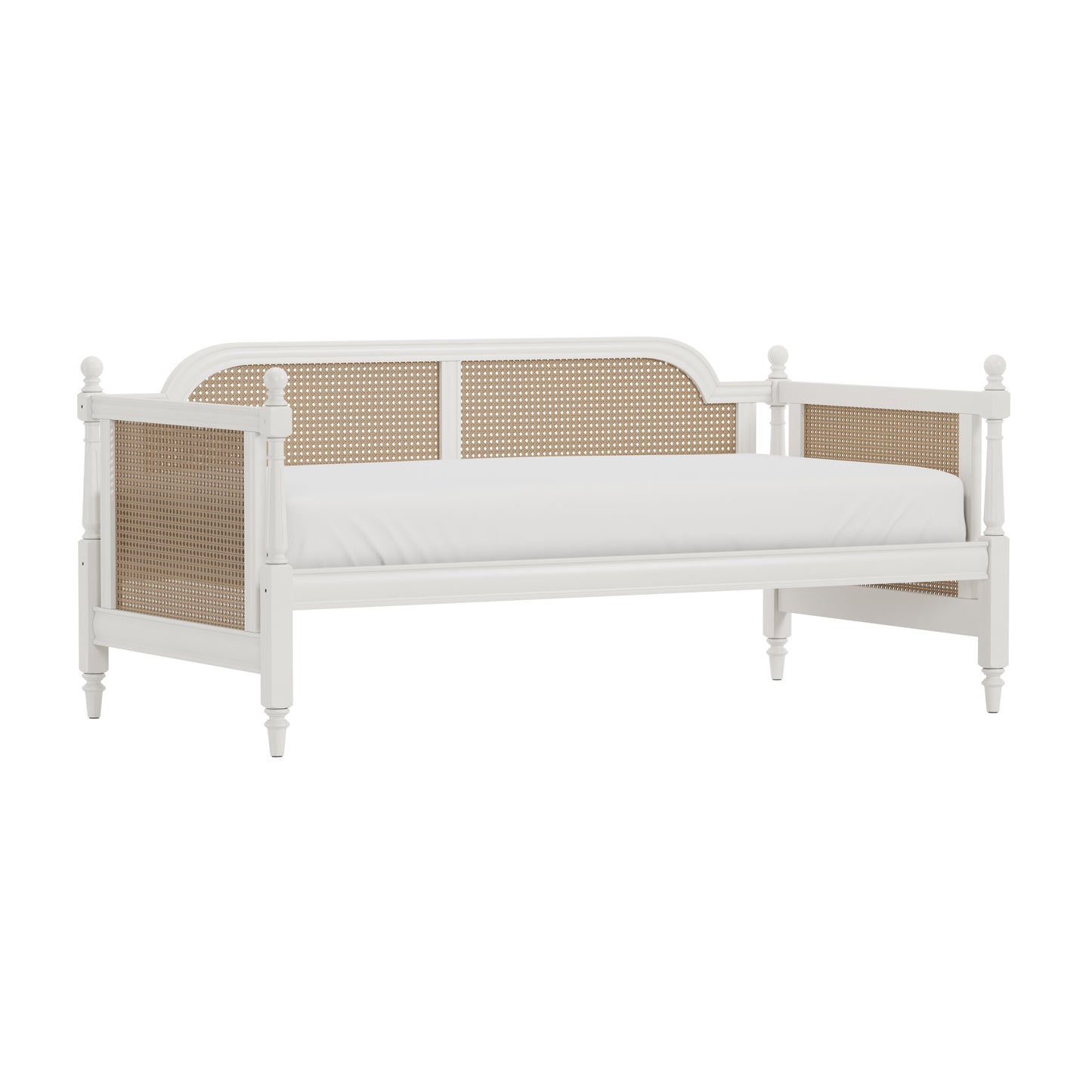 Hillsdale Furniture Melanie Wood and Cane Twin Daybed, White