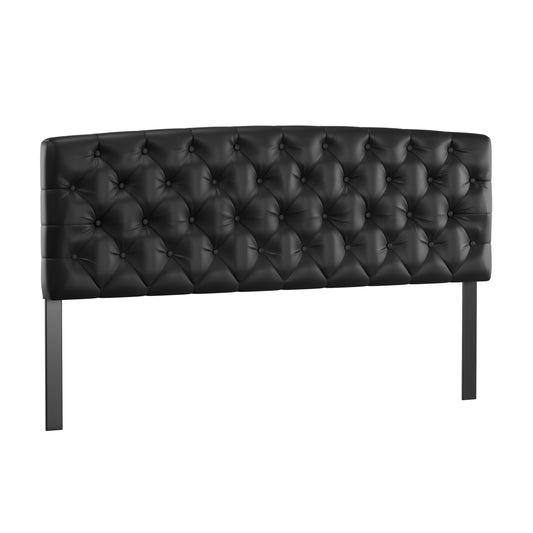 Hillsdale Furniture Hawthorne King/Cal King Upholstered Headboard, Black Faux Leather