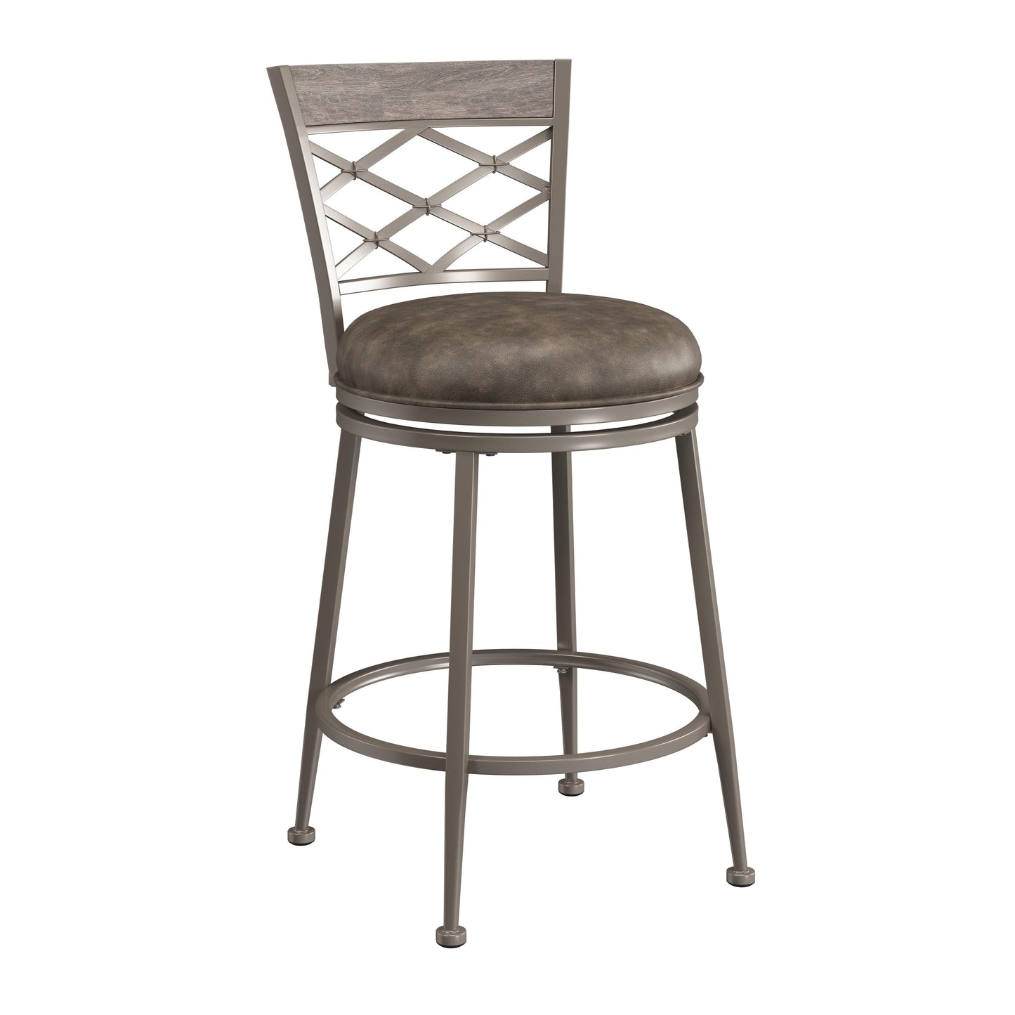 Hillsdale Furniture Hutchinson Metal Counter Height Swivel Stool, Pewter