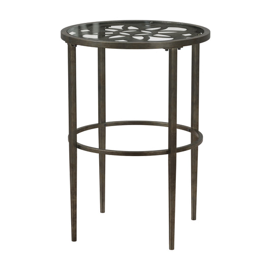 Hillsdale Furniture Marsala Metal End Table, Gray with Brown Rub