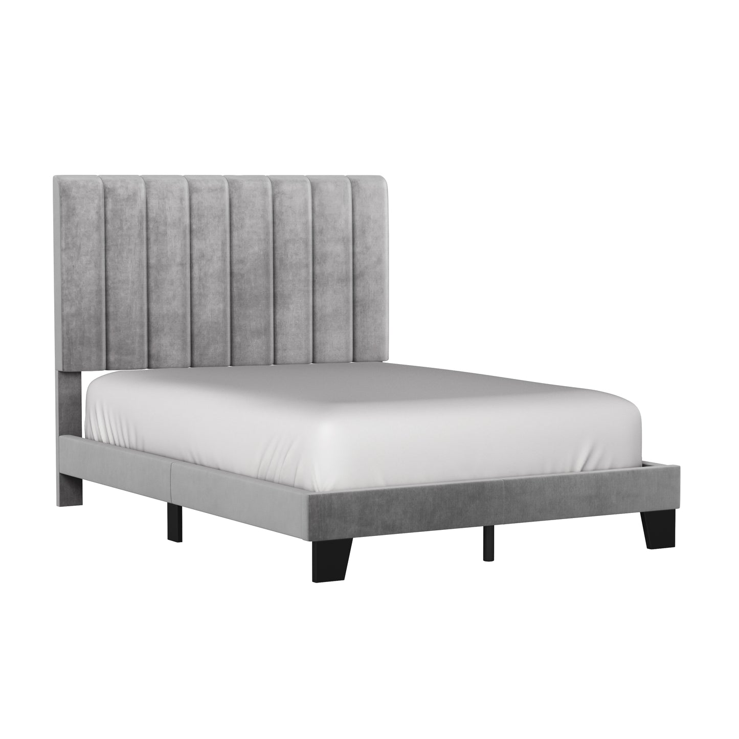 Hillsdale Furniture Crestone Upholstered Full Platform Bed, Silver/Gray