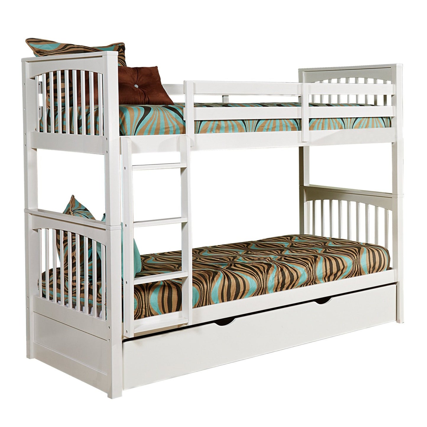 Hillsdale Kids and Teen Pulse Wood Twin Over Twin Bunk Bed with Trundle, White