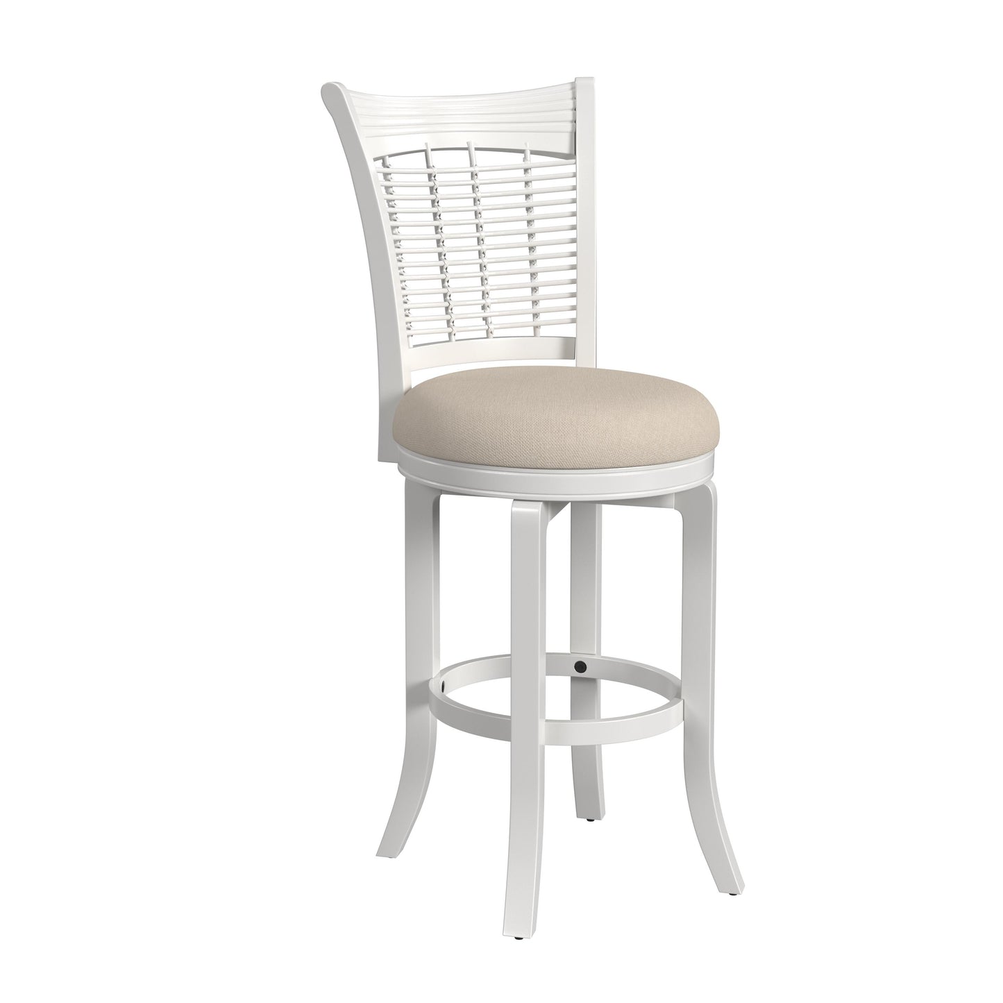 Hillsdale Furniture Bayberry Wood Bar Height Swivel Stool, White