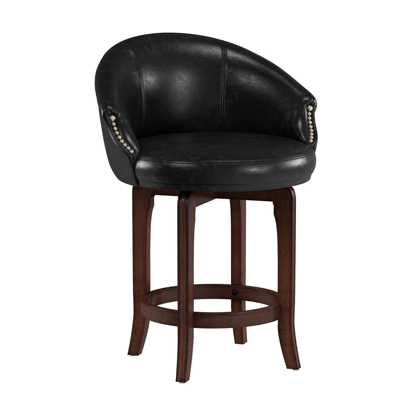 Hillsdale Furniture Dartford Wood Counter Height Swivel Stool, Dark Brown Cherry