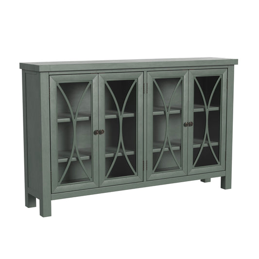 Hillsdale Furniture Bayside Wood 4 Door Console Cabinet, Robin Egg Blue