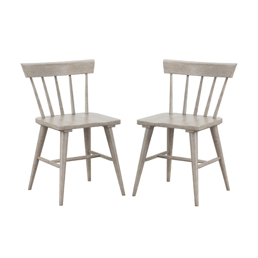 Hillsdale Furniture Mayson Wood Spindle Back Dining Chair, Set of 2, Gray