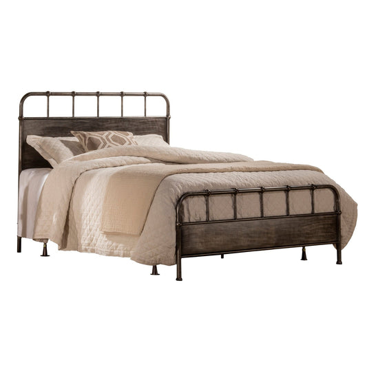 Hillsdale Furniture Grayson Queen Metal Bed, Rubbed Black