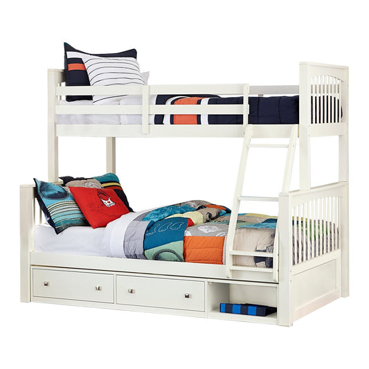 Hillsdale Kids and Teen Pulse Wood Twin Over Full Bunk Bed with Storage, White