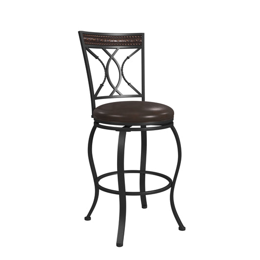 Hillsdale Furniture Kirkham Metal Counter Height Stool, Black Silver