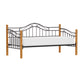 Hillsdale Furniture Winsloh Metal Twin Daybed with Oak Wood Posts, Black