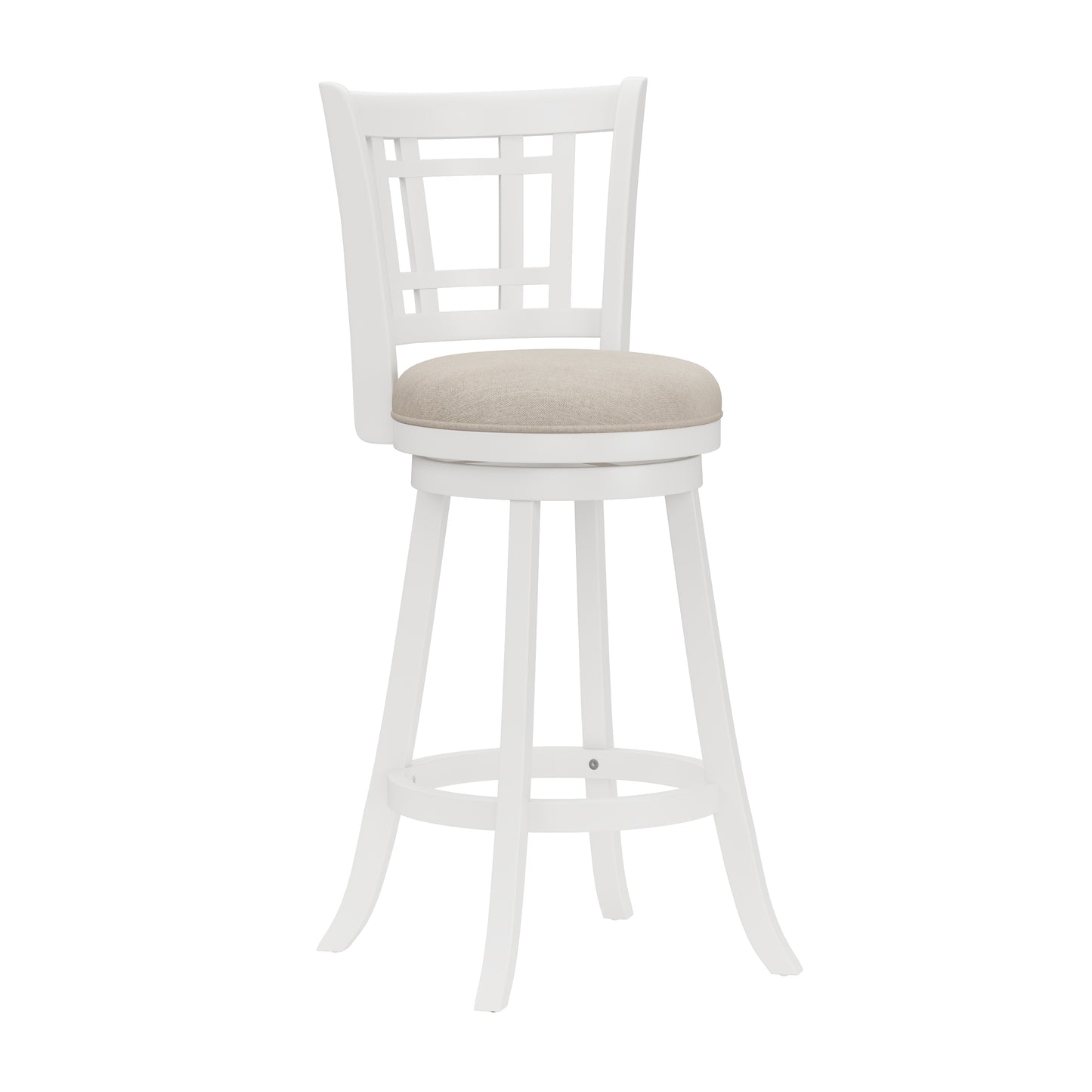 Hillsdale Furniture Fairfox Wood Bar Height Swivel Stool, White