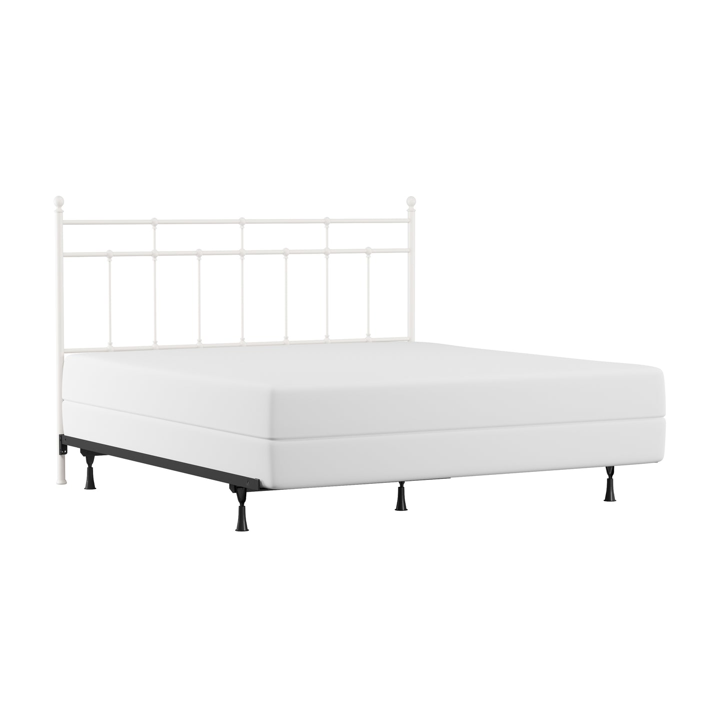 Hillsdale Furniture Providence Metal King Headboard and Frame with Spindle Design, Soft White