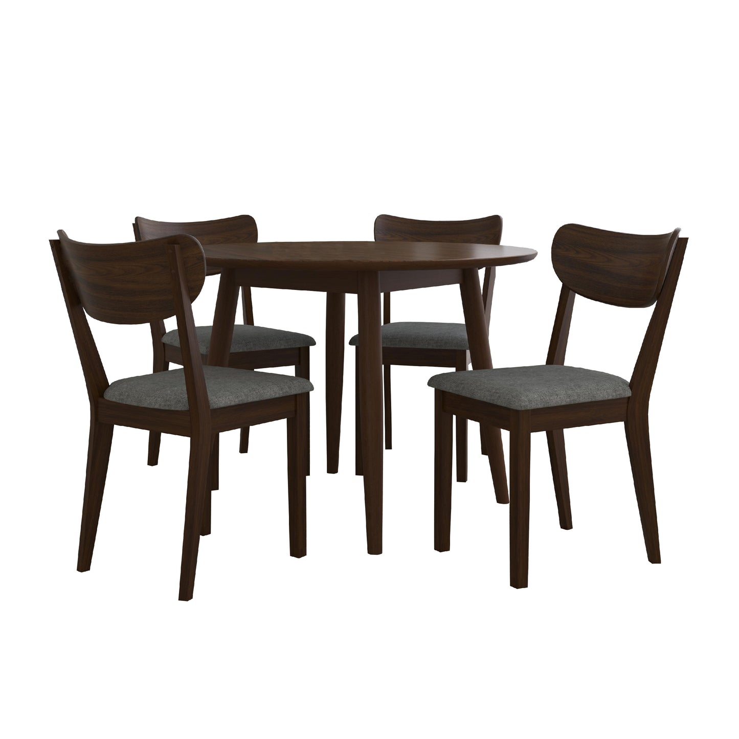 Hillsdale Furniture San Marino 5 Piece Round Wood Dining Set, Chestnut