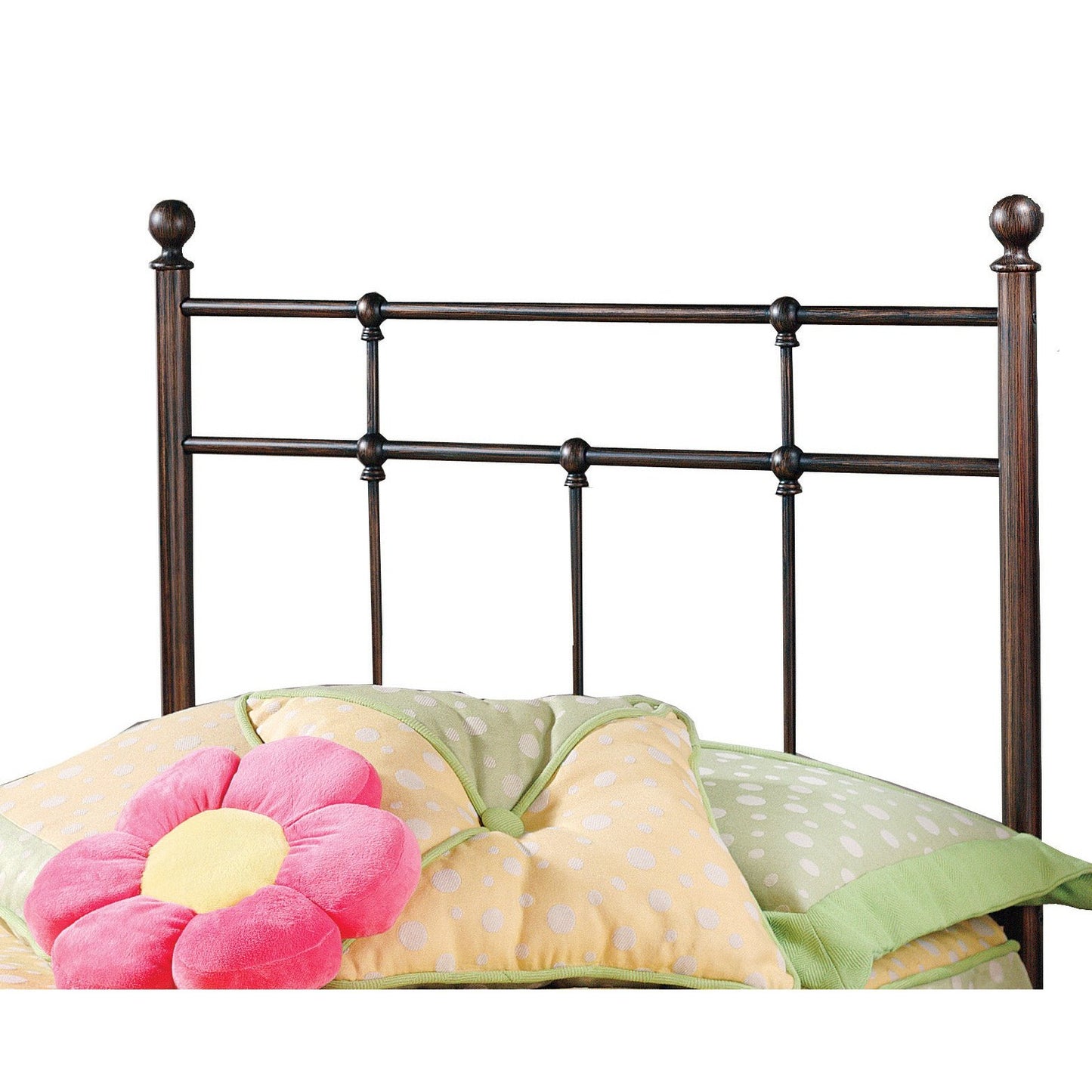 Hillsdale Furniture Providence Metal Twin Headboard and Frame with Spindle Design, Antique Bronze