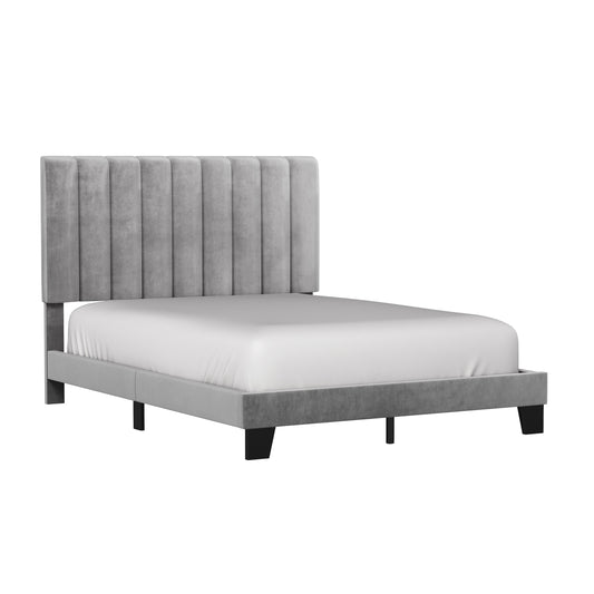 Hillsdale Furniture Crestone Upholstered Queen Platform Bed, Silver/Gray