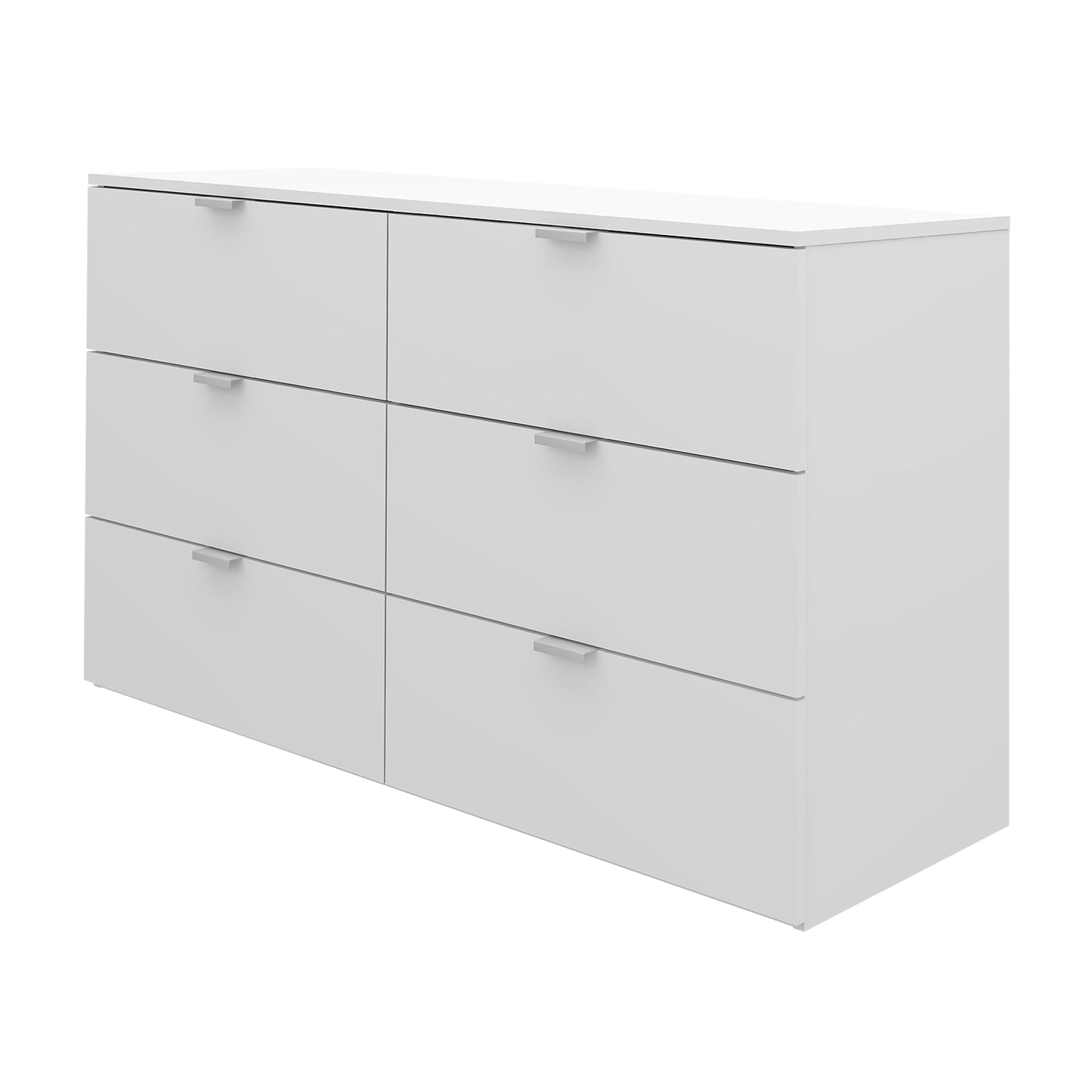 Hillsdale Living Essentials Delmar Wood 6 Drawer Dresser, Matte White