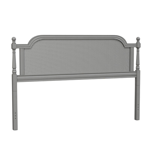 Hillsdale Furniture Melanie Wood and Cane King Headboard, French Gray