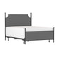 Hillsdale Furniture McArthur Queen Metal and Upholstered Bed, Matte Black with Gray Fabric