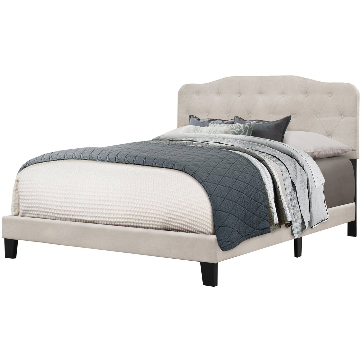 Hillsdale Furniture Nicole Queen Upholstered Bed, Fog