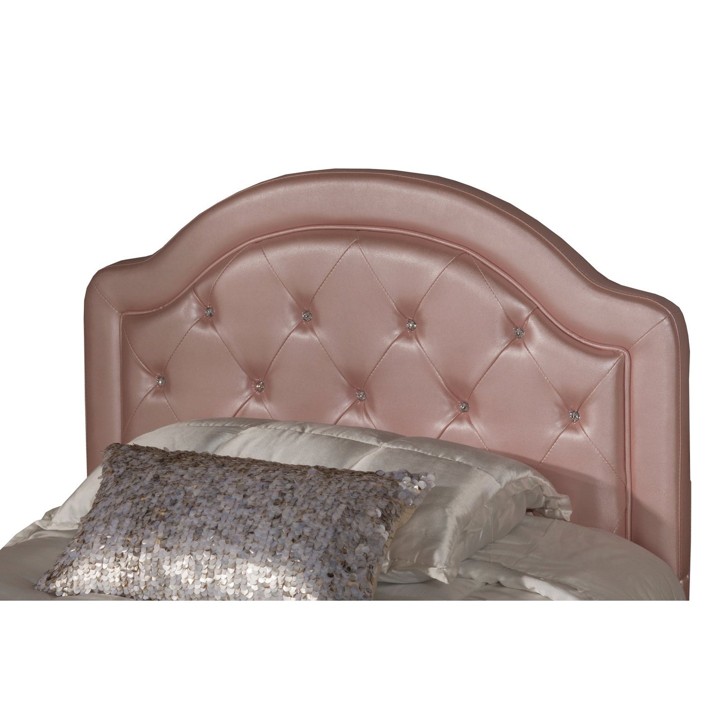 Hillsdale Furniture Karley Twin Upholstered Headboard with Frame, Pink Faux Leather