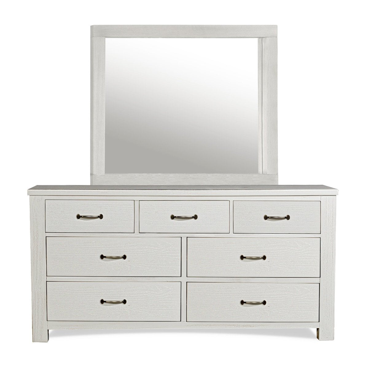 Hillsdale Kids and Teen Highlands Wood 7 Drawer Dresser with Mirror, White