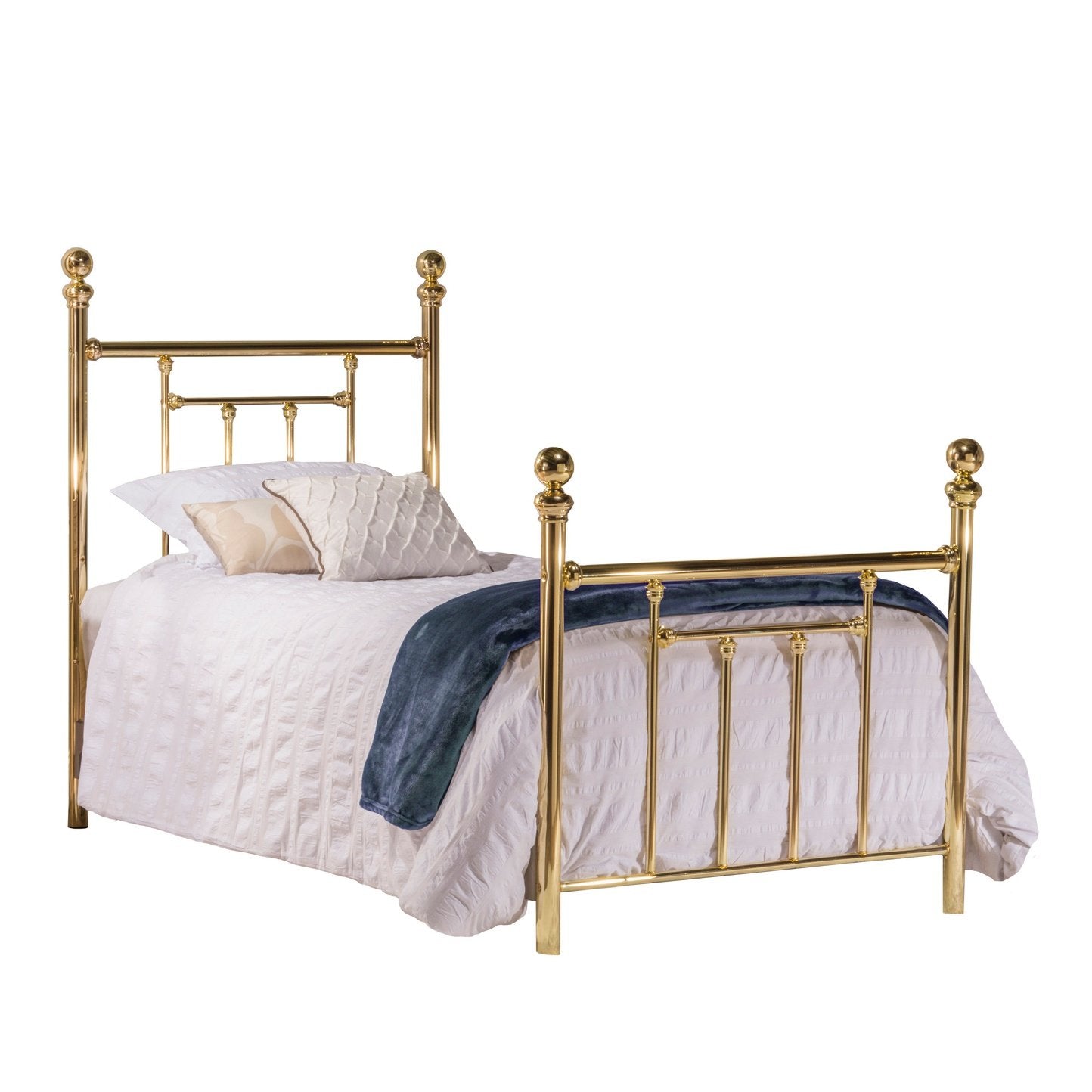 Hillsdale Furniture Chelsea Metal Twin Bed, Classic Brass