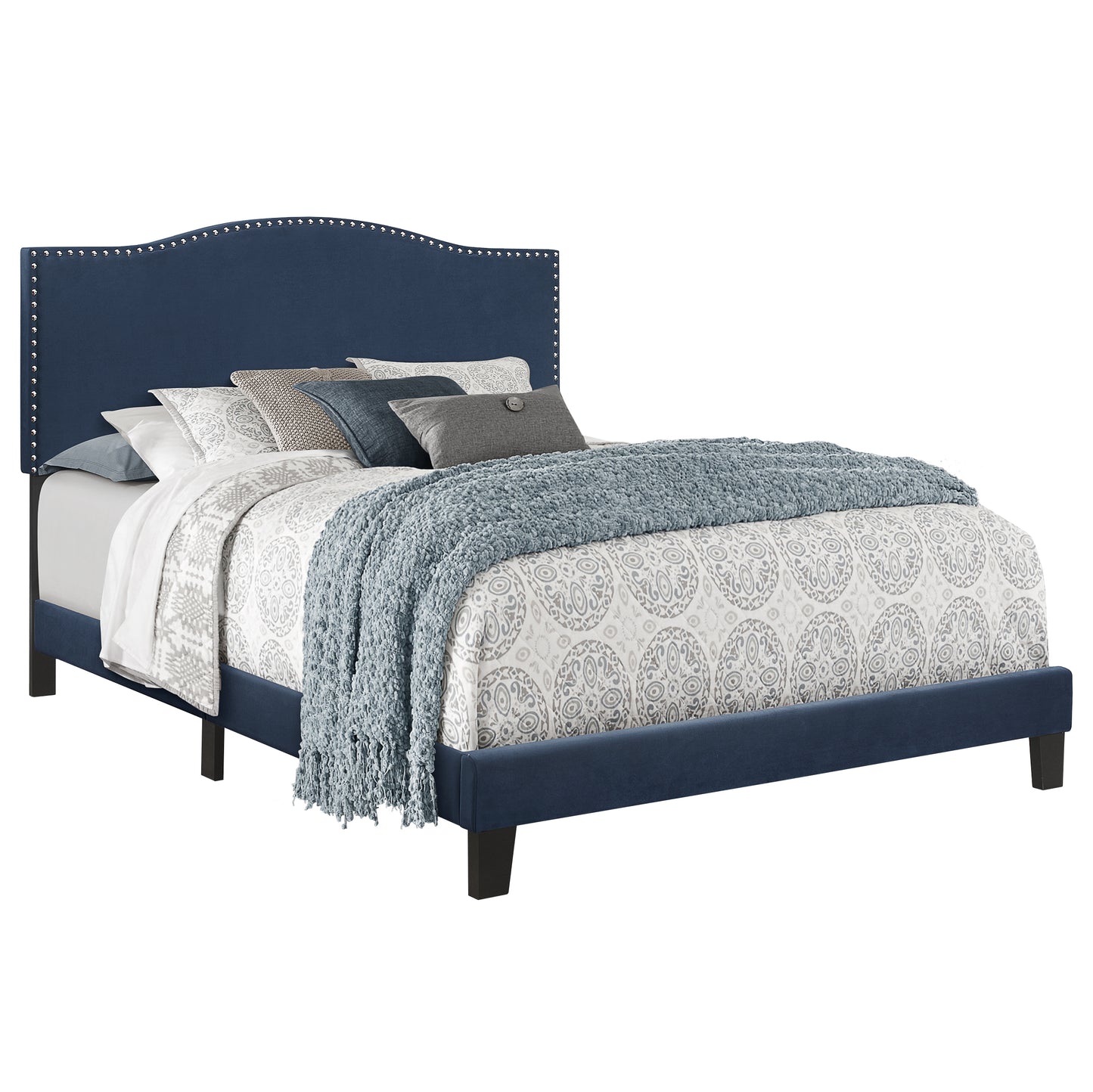 Hillsdale Furniture Kiley Queen Upholstered Bed, Blue Velvet