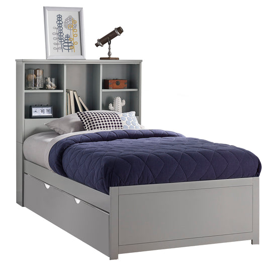 Hillsdale Kids and Teen Caspian Twin Bookcase Bed with Trundle, Gray
