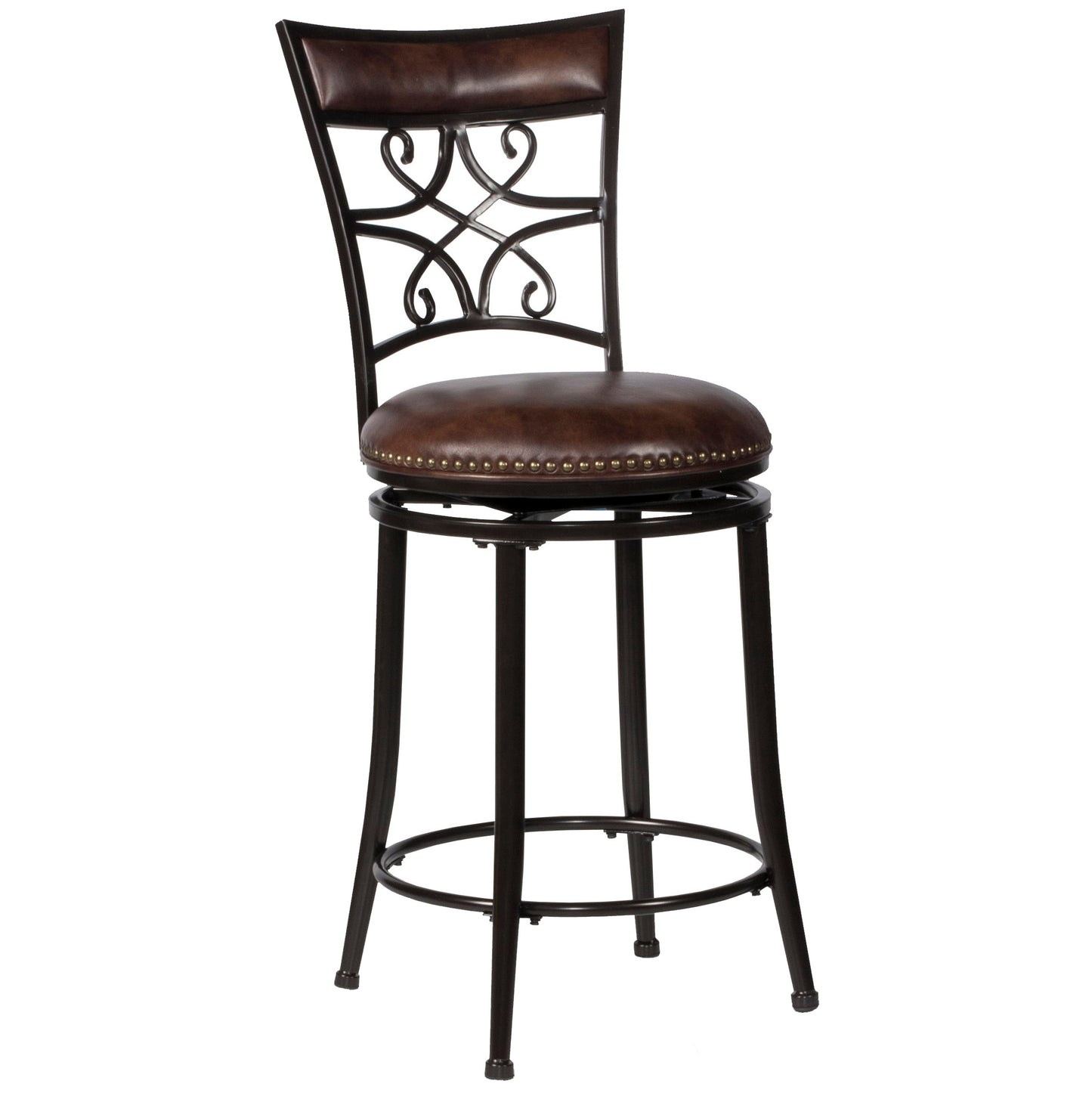 Hillsdale Furniture Seville Metal Counter Height Swivel Stool, Brown Shimmer