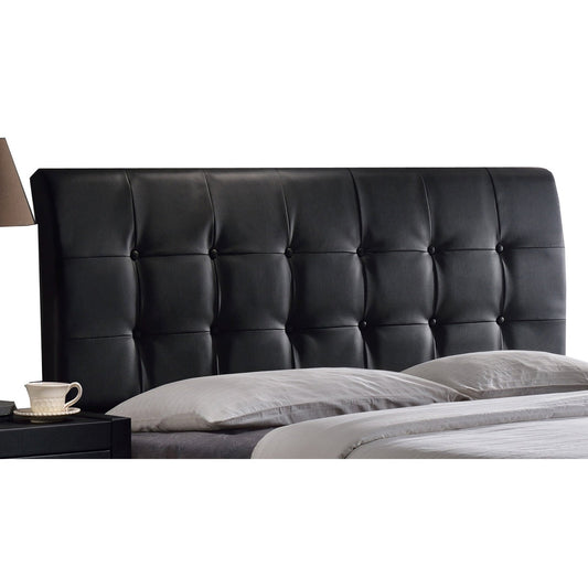 Hillsdale Furniture Lusso Full Upholstered Headboard, Black Faux Leather